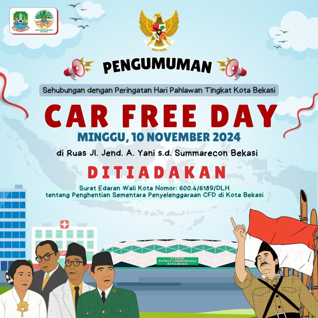 Peringati Hari Pahlawan, Car Free Day di Kota Bekasi Dihentikan Sementara