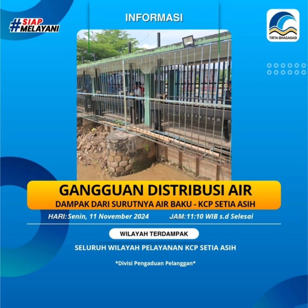 Perumda KCP Setia Asih Gangguan Distribusi Air Dampak Dari Surutnya Air Baku