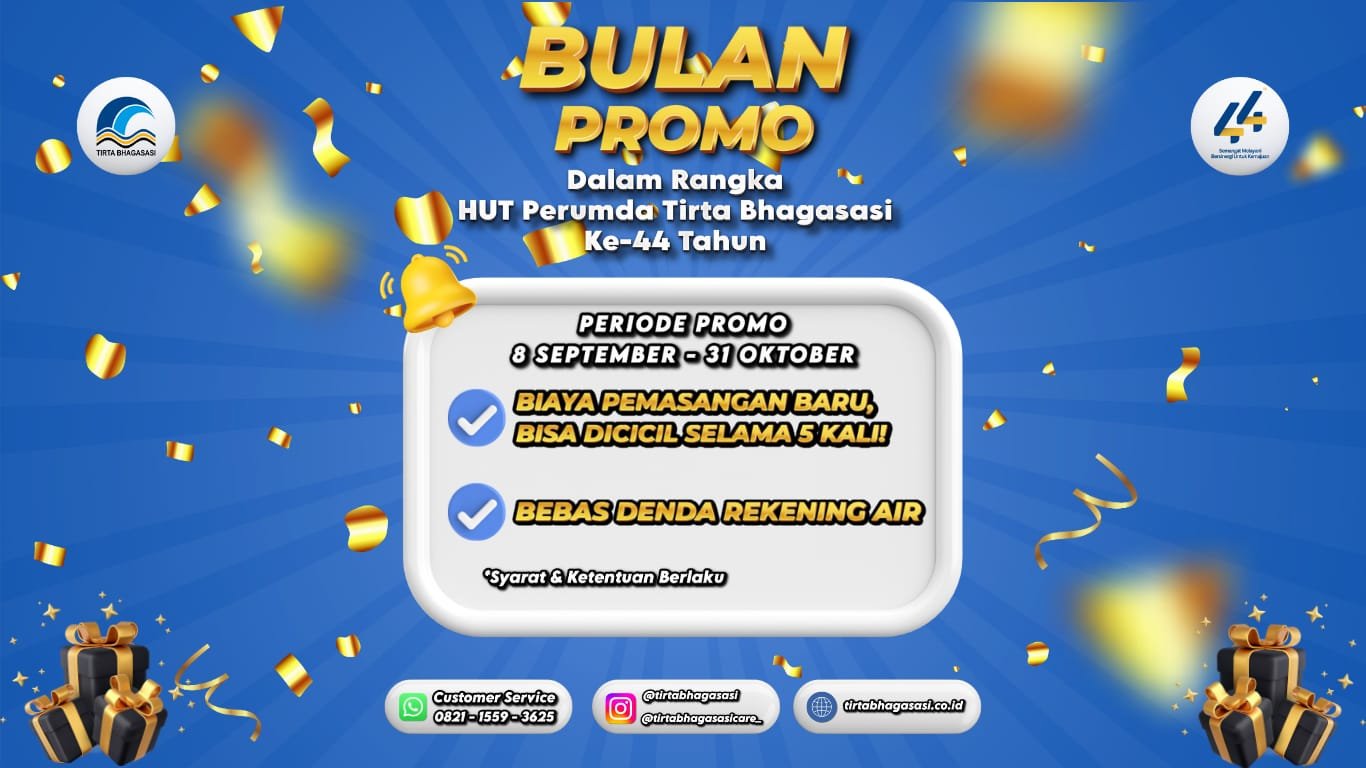 1. Banner bulan promo HUT ke 44 Perumda Tirta Bhagasasi 2025 website