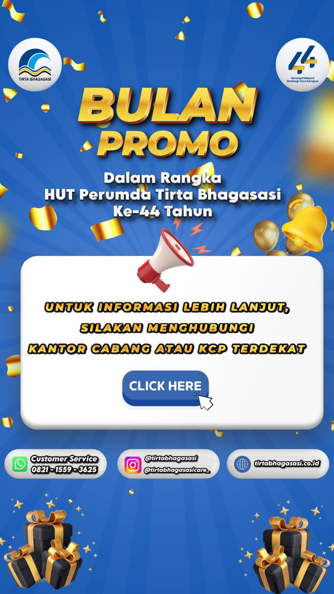 2. Banner bulan promo HUT ke 44 Perumda Tirta Bhagasasi 2025 Cerita IG