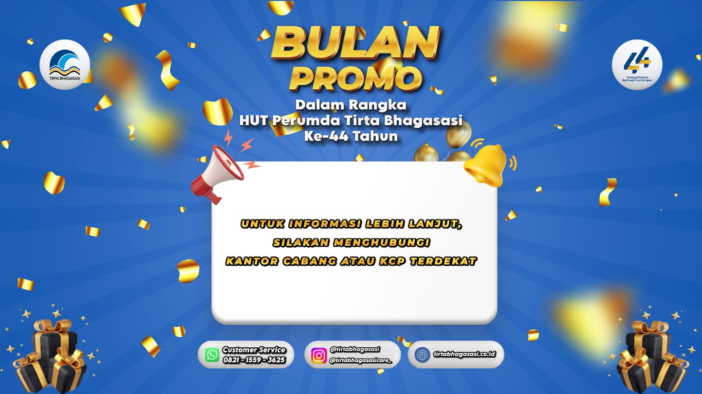 3. Banner bulan promo HUT ke 44 Perumda Tirta Bhagasasi 2025 website
