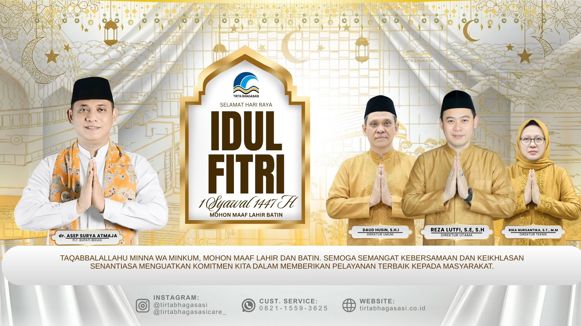 Ucapan Idul Fitri 1447 Hijriah Perumda Tirta Bhagasasi - Desktop