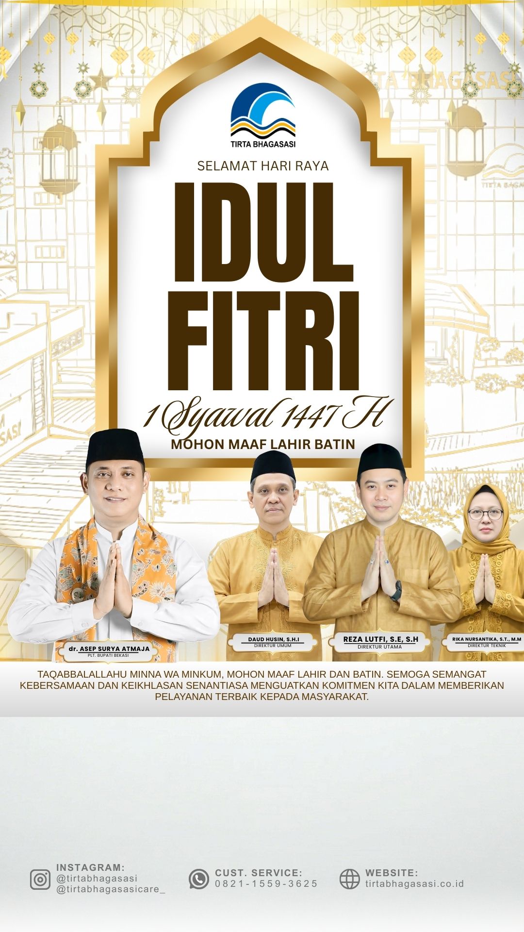 Ucapan Idul Fitri 20 Maret 2026 Hijriah Perumda Tirta Bhagasasi - Mobile